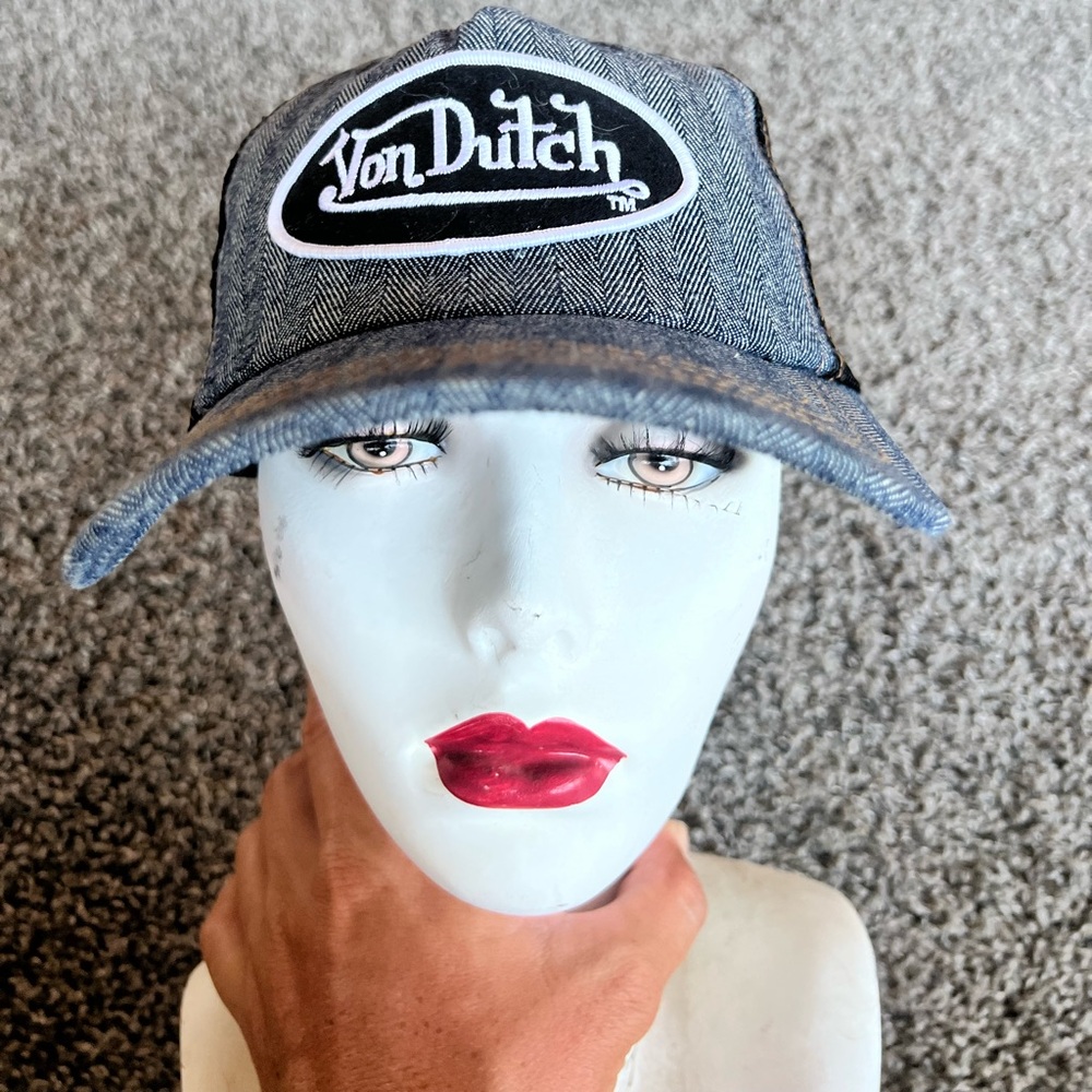 Von Dutch Blue Denim Hat with Logo